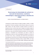 Capa Artigo Governança da intensidade de carbono no mercado de biometano