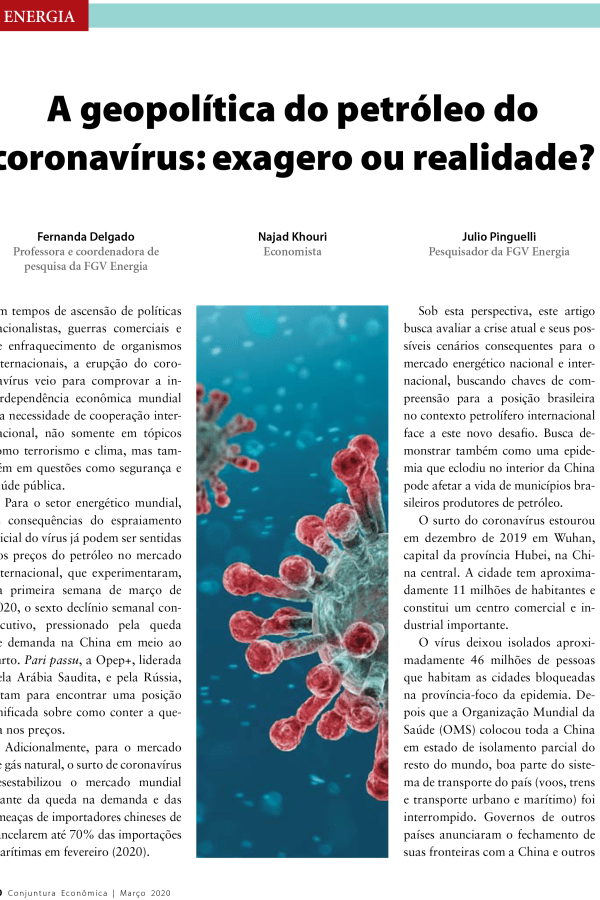 Imagem de "A geopolítica do petróleo do coronavírus: exagero ou realidade?"
