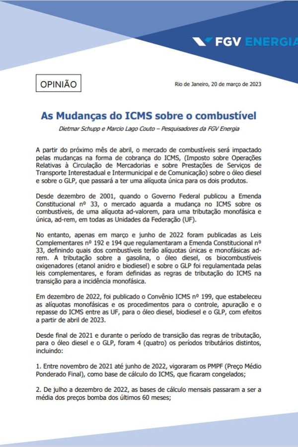 Imagem de "As Mudanças do ICMS sobre o combustível"