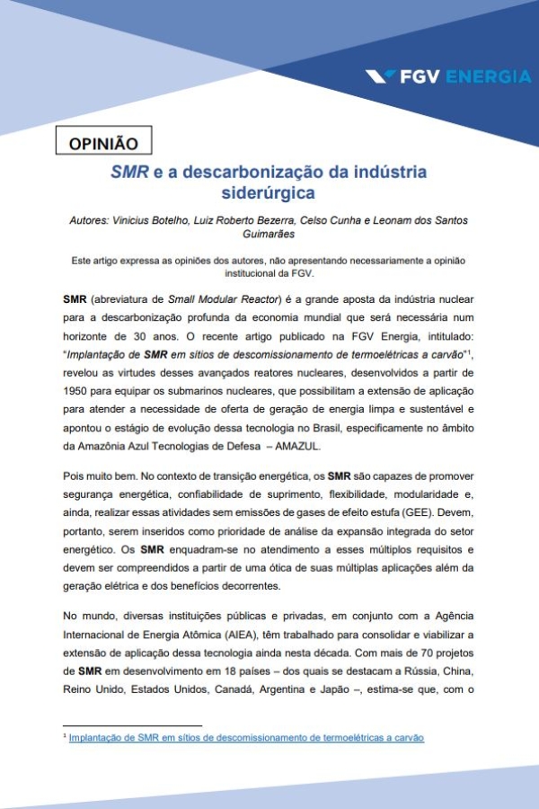 Imagem de "SMR e a descarbonização da indústria siderúrgica"
