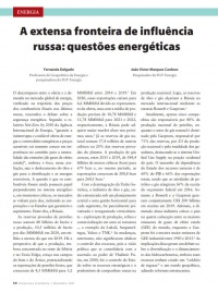 A extensa fronteira de influência  russa: questões energéticas