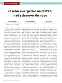 O setor energético na COP26:  nada de novo, de novo