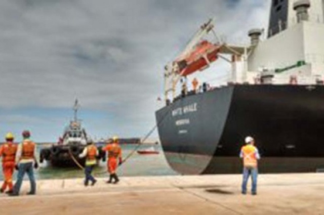 Navio atracado no Porto do Açu: Complexo industrial e ZPE para atrair novos consumidores de gás (Foto: Cortesia Prumo)
